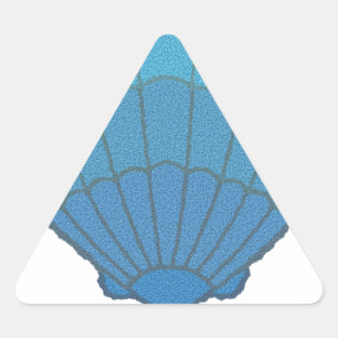 Blue Seashell Mosaic Triangle Sticker