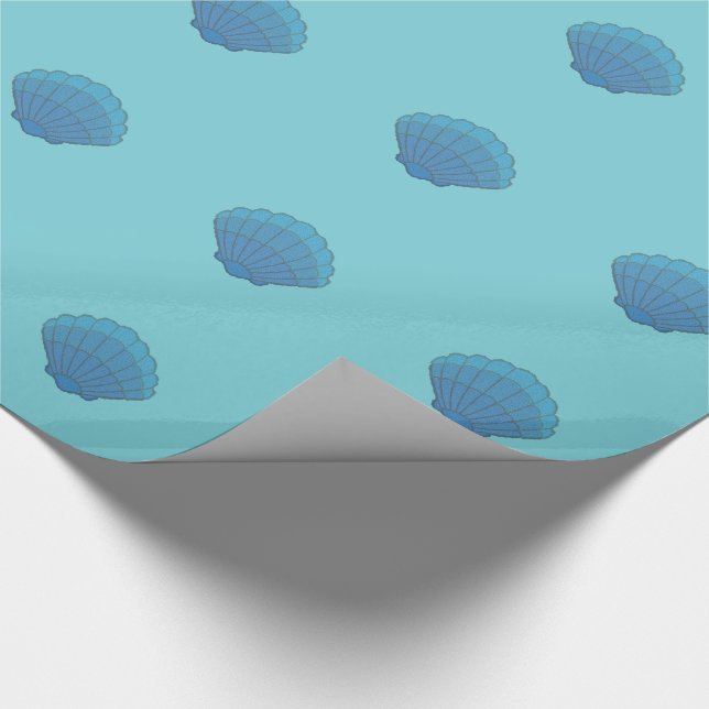 Blue Seashell Mosaic Wrapping Paper (Corner)