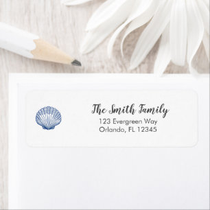 Blue Seashell Ocean Painting Art Address