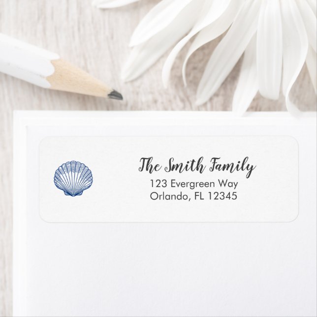 Blue Seashell Ocean Painting Art Address (Insitu)