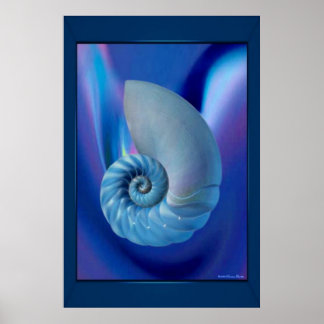 Blue Seashell Print