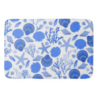 Blue Seashells and Coral Pattern