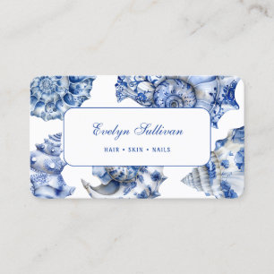 Blue seashells business card
