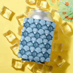 Blue Seashells Can Coolers – Coastal-Themed