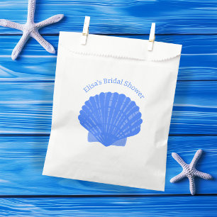 Blue Seashells CUSTOM Beach Bridal Shower  Favour Bags