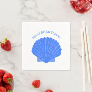 Blue Seashells CUSTOM Bridal Shower Party Napkin