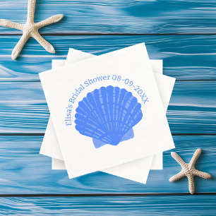 Blue Seashells CUSTOM Bridal Shower Wedding Napkin