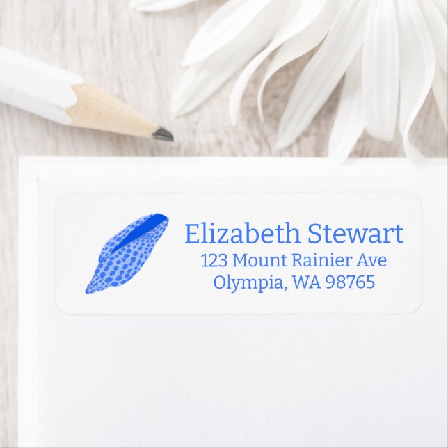 Blue Seashells CUSTOM Mailing Return Address (Insitu)