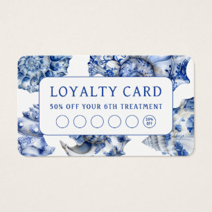 Blue seashells loyalty card