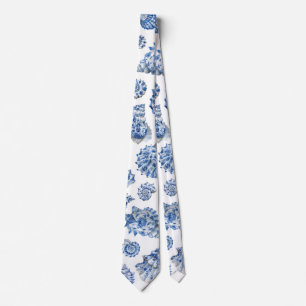 Blue seashells Neck Tie