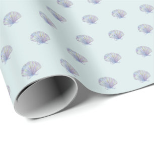 Blue Seashells Wrapping Paper