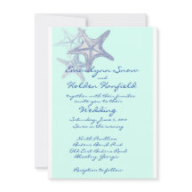blue seastar wedding invitation