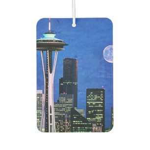 Blue Seattle Downtown Skyline Car Air Freshener