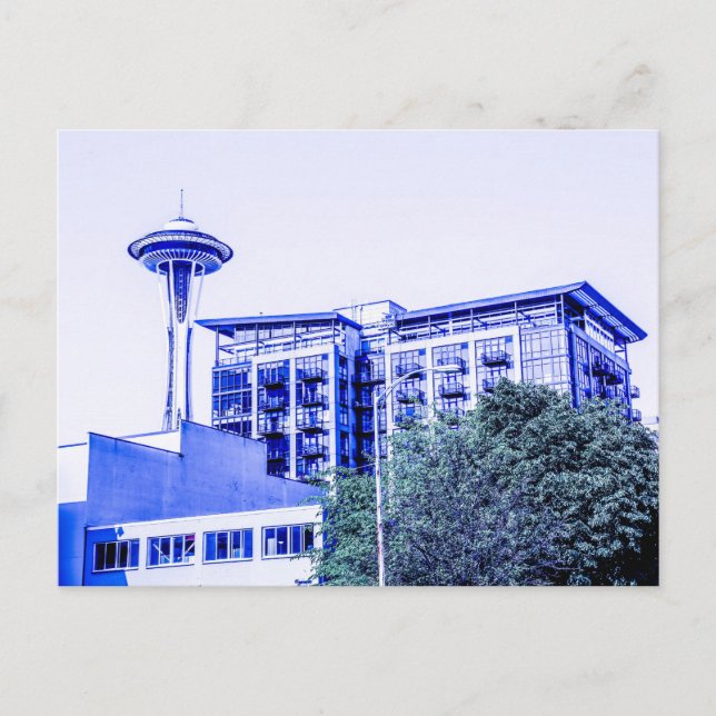 Blue Seattle Postcard (Front)