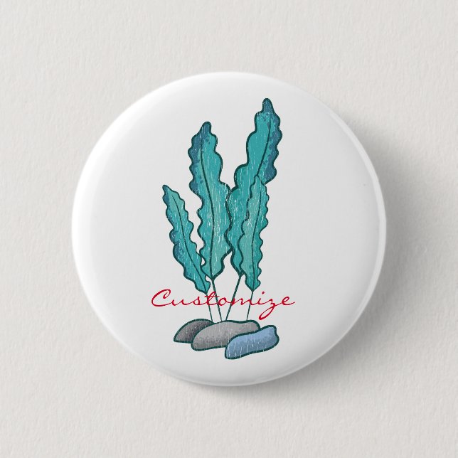Blue Seaweed Algae Thunder_Cove 6 Cm Round Badge (Front)