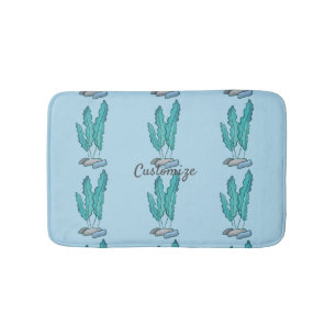 Blue Seaweed Algae Thunder_Cove Bath Mat