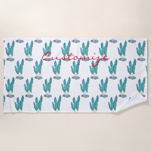 Blue Seaweed Algae Thunder_Cove Beach Towel