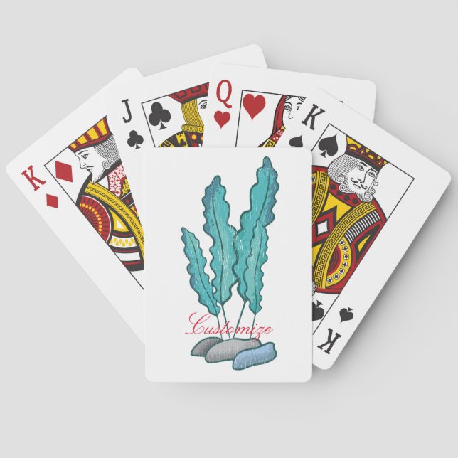 Blue Seaweed Algae Thunder_Cove Playing Cards (Back)