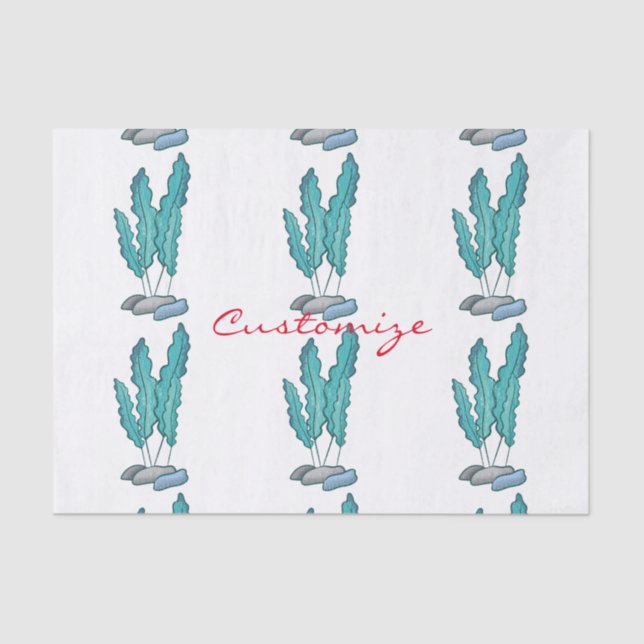 Blue Seaweed Algae Thunder_Cove Tissue Paper (Front)