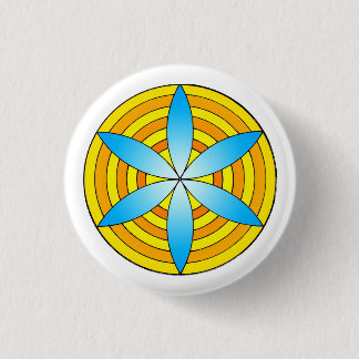 blue seed 3 cm round badge