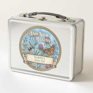 Blue Seed Storage Tin – Custom Garden Box