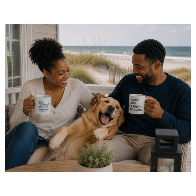 Blue Seersucker Dog Lover Coffee Mug (Creator Uploaded)