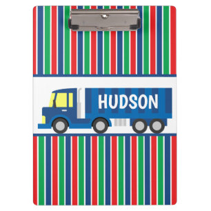 Blue Semi Truck Personalised Clipboard