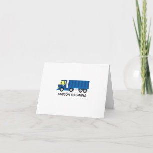 Blue Semi Truck Personalised Folded Note Cards