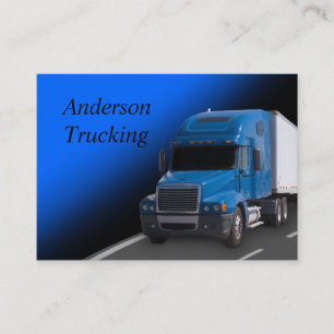 Blue Semi With Trailer, Business Card