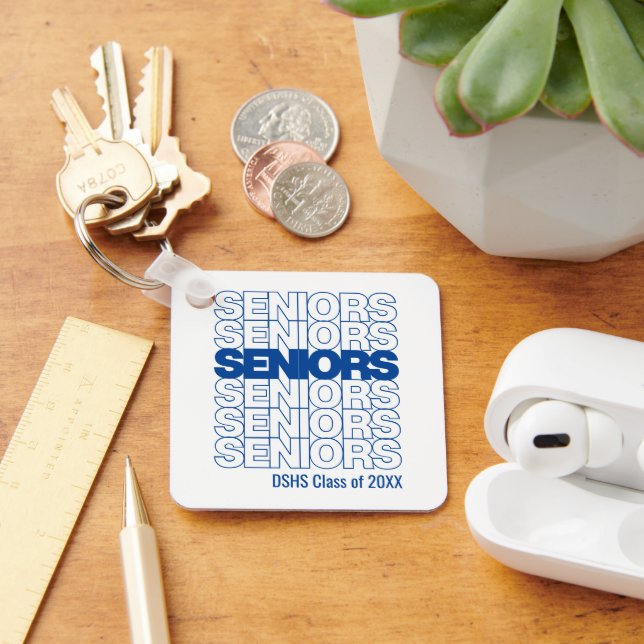 Blue Seniors Seniors Seniors Keychain (Desk)