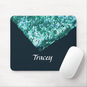 Blue sequins edge mouse mat