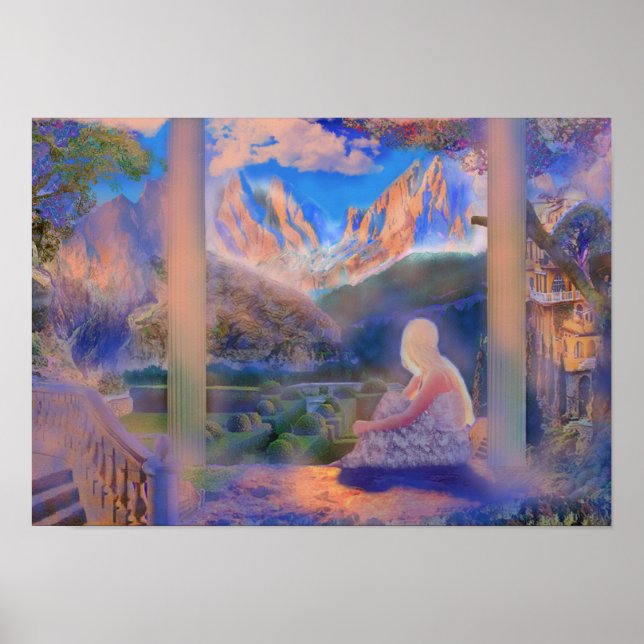 Blue Serene Reflection Poster (Front)