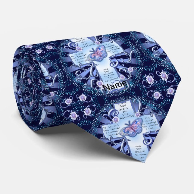 Blue Serenity Cross tie (Rolled)