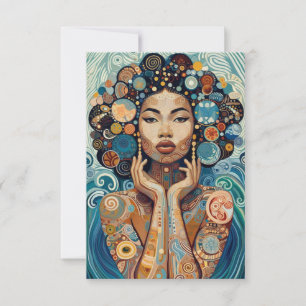 "Blue Serenity" Flat Thank You Card