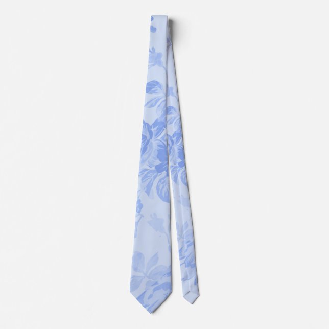 Blue Serenity Floral Toile Neck Tie (Front)