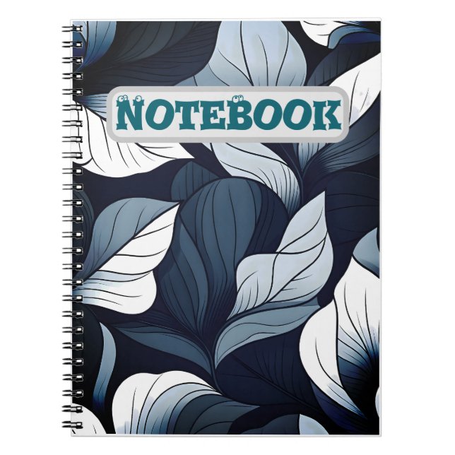 Blue Serenity Leaf Notebook (Front)