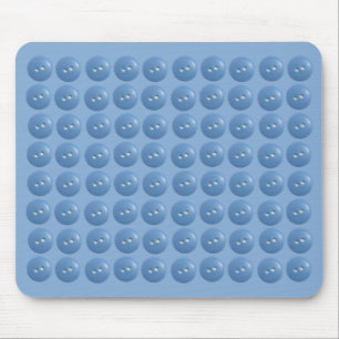 Blue Sewing Buttons Blue Pattern Mouse Mat