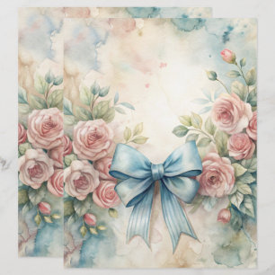 Blue Shabby Chic Scrapbook Paper