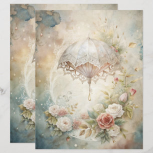 Blue Shabby Chic Scrapbook Paper