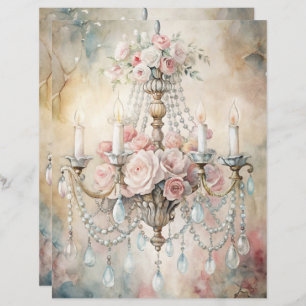 Blue Shabby Chic Scrapbook Paper