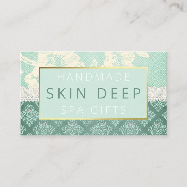 Blue Shabby Chic Spa Bath Soak Soap Body Butter Business Card (Front)