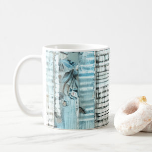 Blue Shabby Chic Stripes Coffee Mug