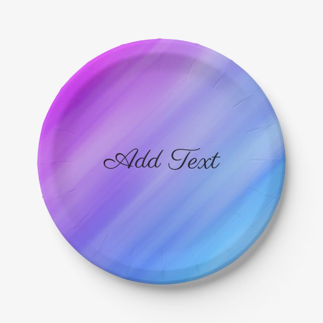 Blue Shade Abstract Paper Plate (Front)