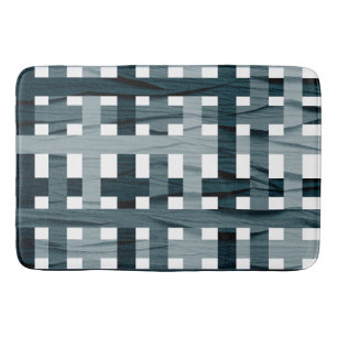 Blue shaded line bath mat