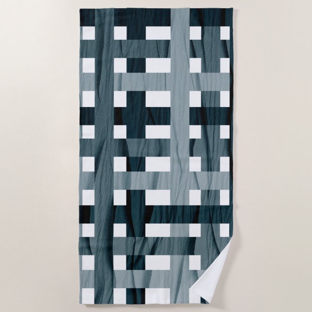 Blue shaded line beach towel (Front)
