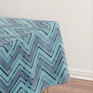 Blue shades chevron pattern tablecloth