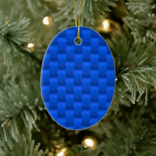 Blue Shades Color Blocks Ceramic Tree Decoration