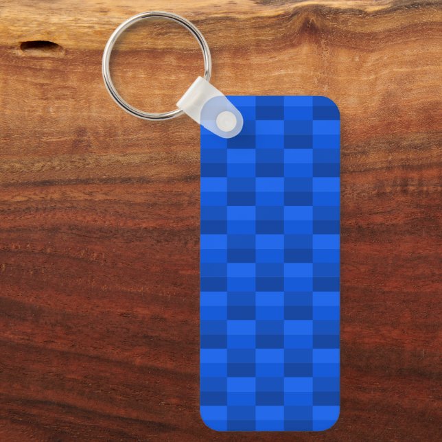 Blue Shades Color Blocks Key Ring (Front)