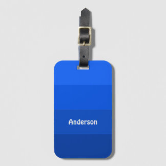 Blue Shades Colour Lines with Name Luggage Tag