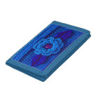 Blue Shades Flower Leaves Artisan Crochet Print